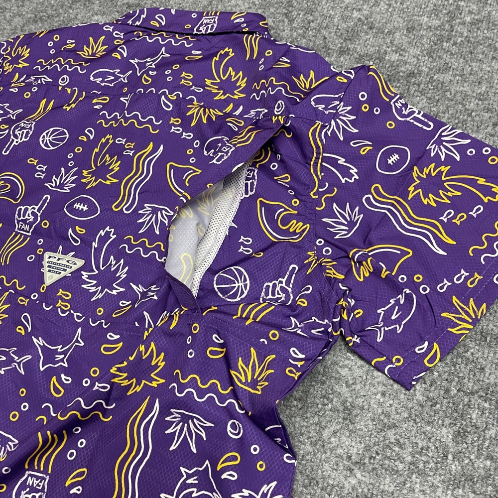 LSU Tigers Shirt Mens Large Purple Columbia PFG Super Slack Tide Vented NCAA - Picture 7 of 14